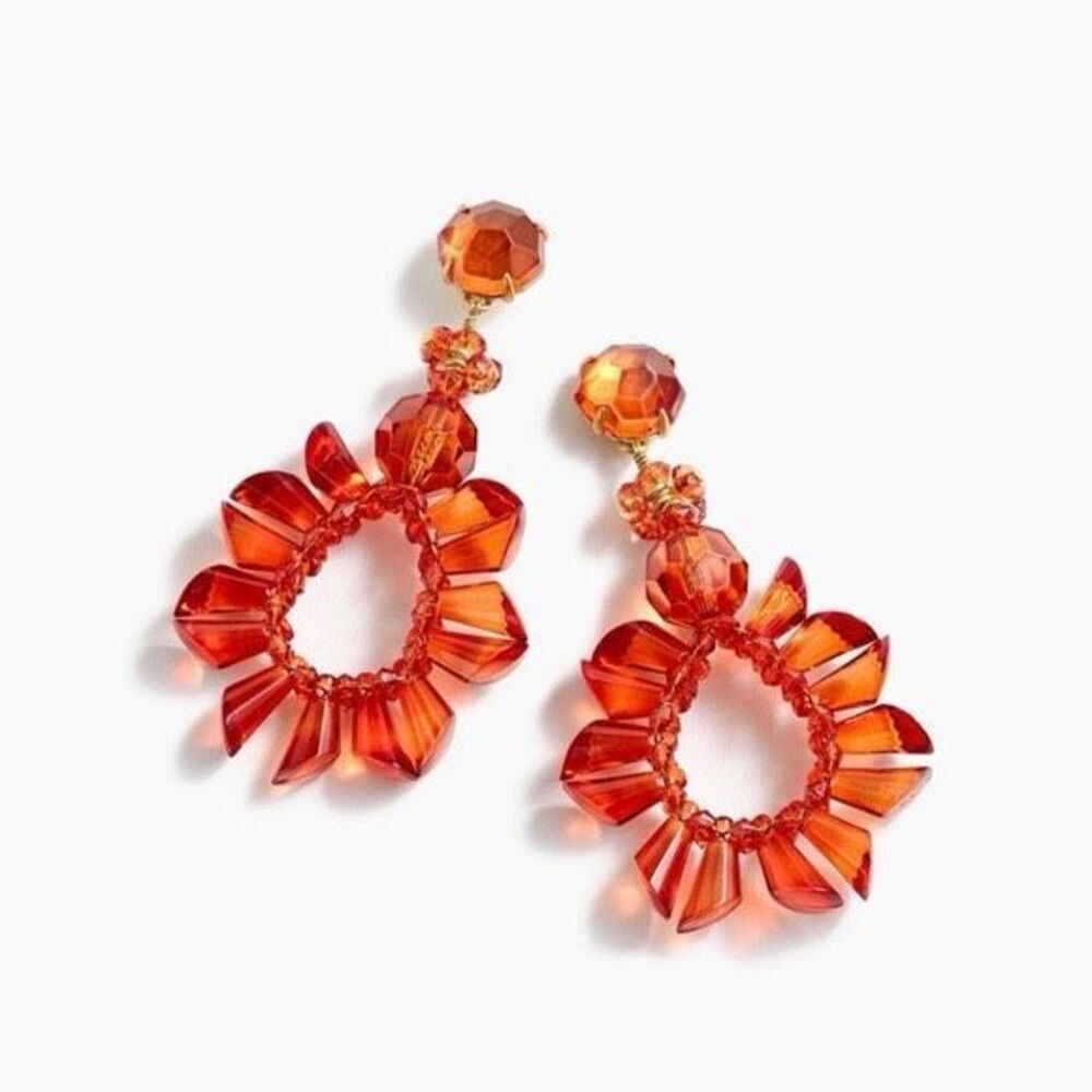 J.Crew | Vibrant Flame Earrings | 3 3/4” Length